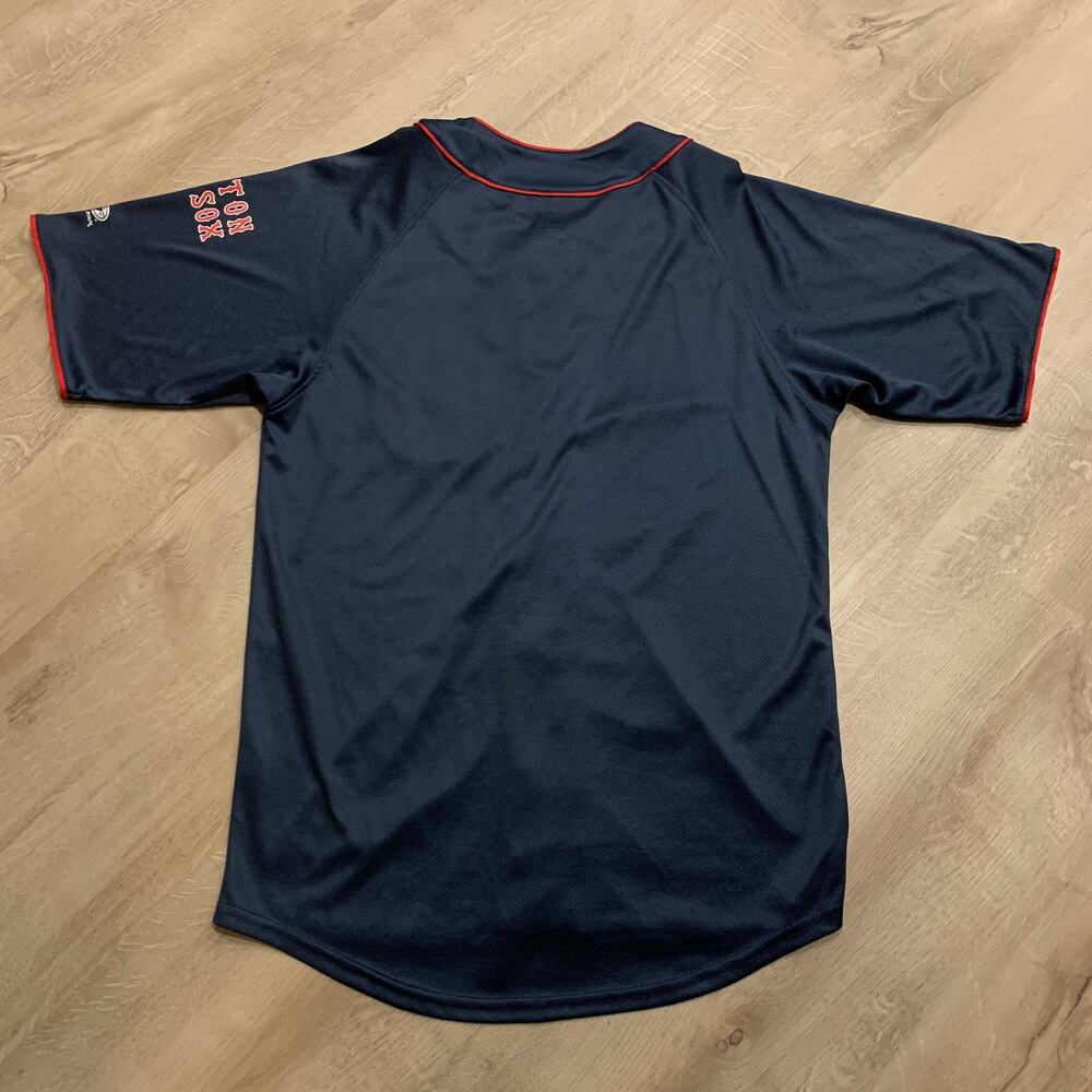 MLB True Fan Boston Red Sox Baseball Jersey Men's Small S Navy Blue Blank Back - Picture 4 of 6
